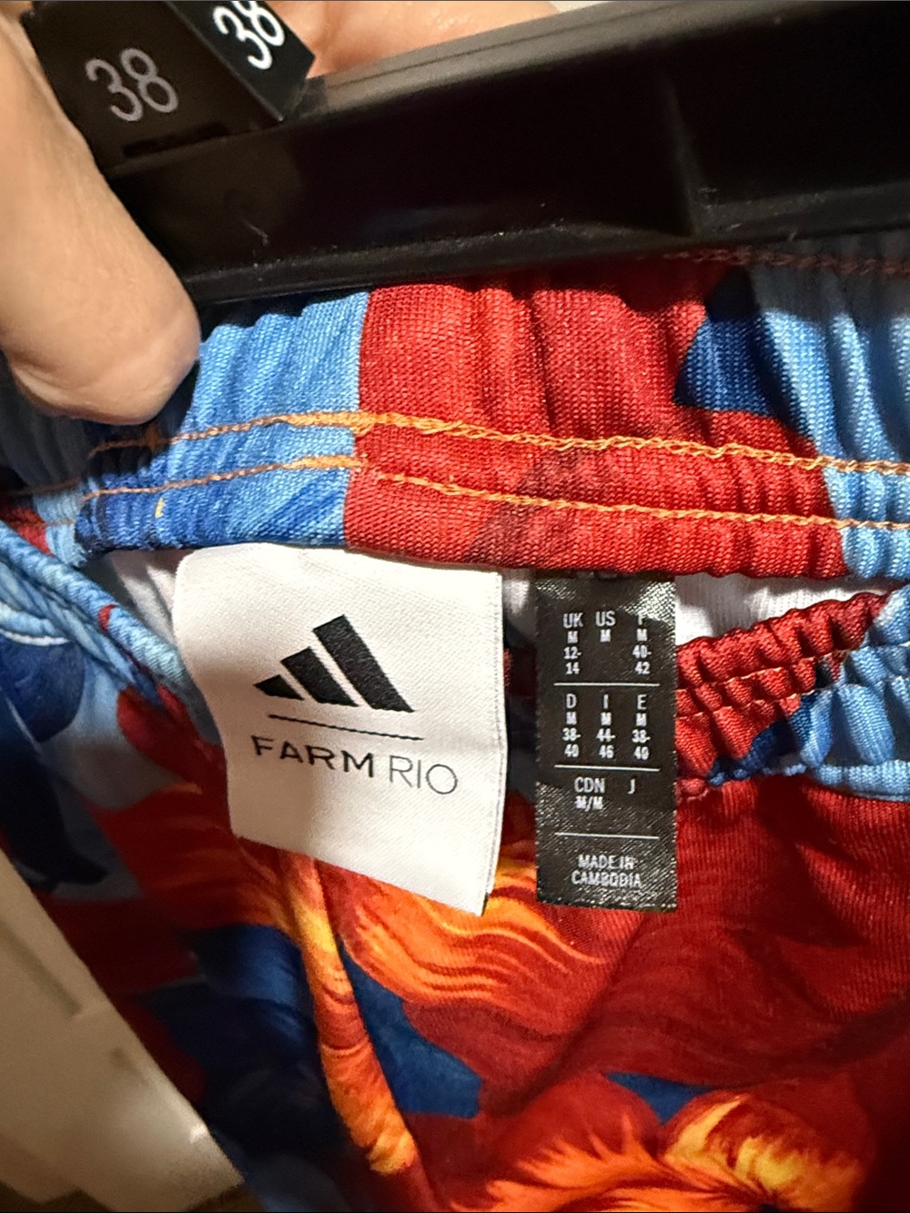 Adidas x Farm Rio Floral Tracksuit Set Size M Red Blue Tropical Boho Festival - Picture 12 of 12